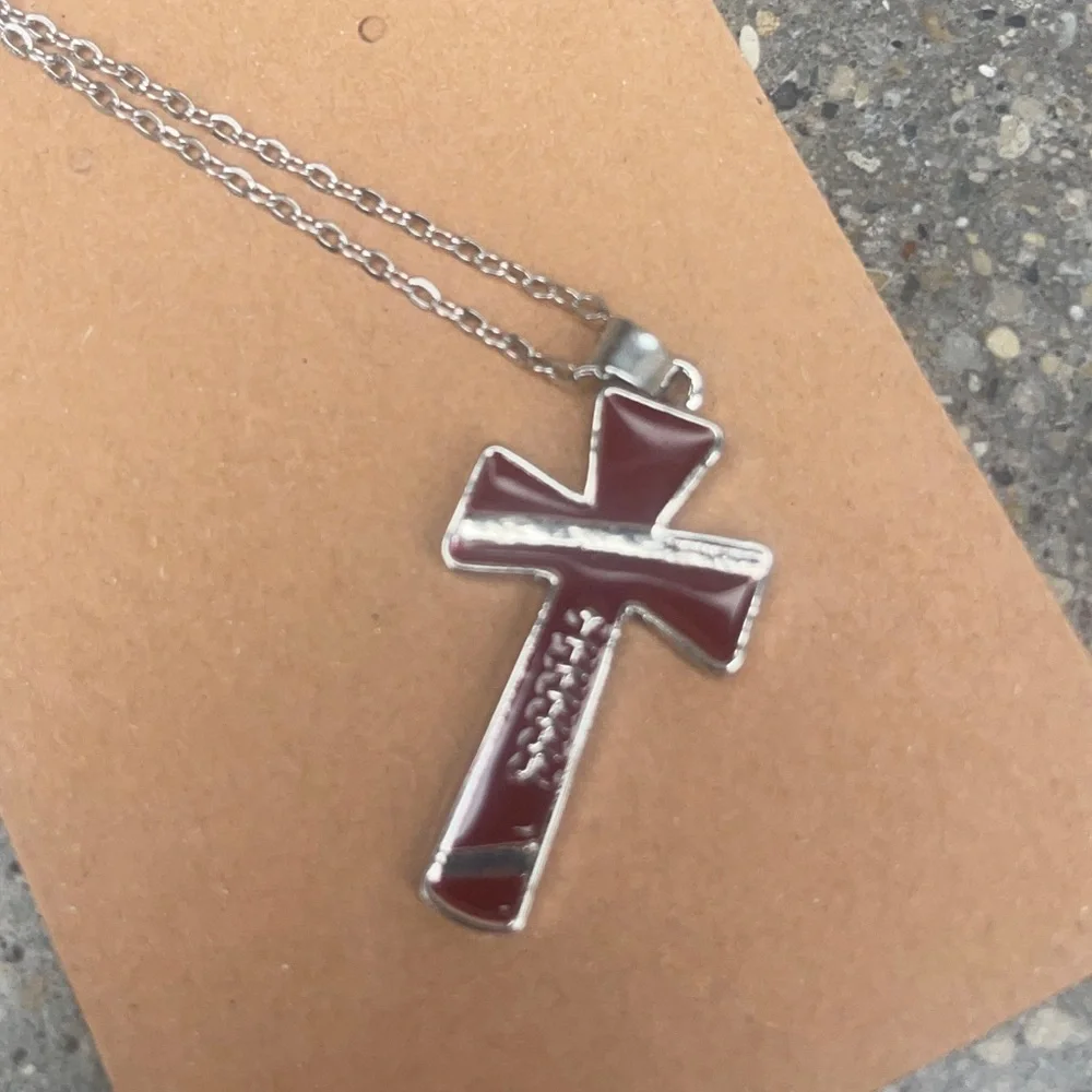 NWT football cross necklace boutique gift Christian